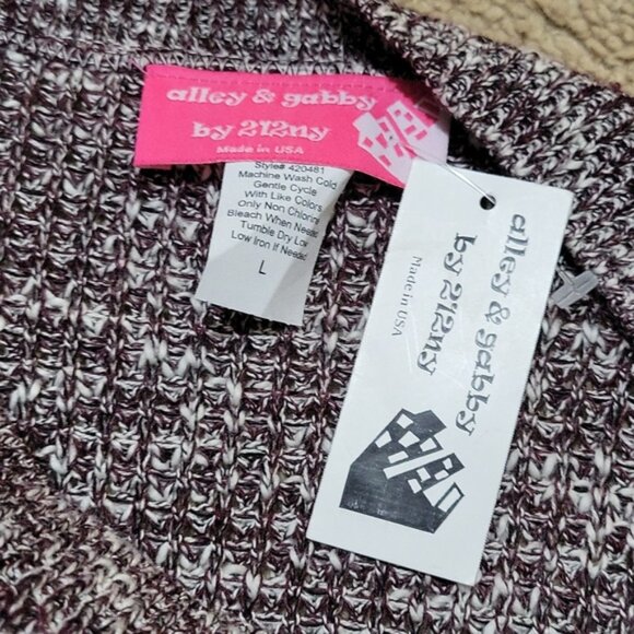 NWT Alley & Gabby Knit Sweater Bow Tie Statement Sleeves - Picture 8 of 9